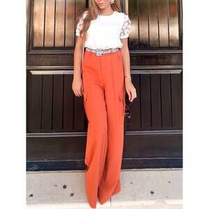 NEW DO+BE wide leg cargo pants in terra cotta